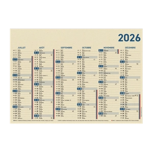 Calendrier bancaire en canne à sucre - Fabrication France personnalisable