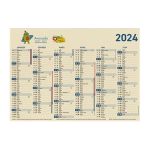 Calendrier bancaire 2024 en canne à sucre - Fabrication France personnalisable