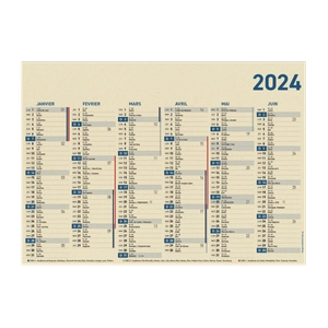 Calendrier bancaire 2024 en canne à sucre - Fabrication France personnalisable