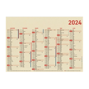 Calendrier bancaire 2024 en canne à sucre - Fabrication France personnalisable