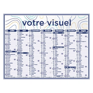 Calendrier bancaire 2025  PREMIUM 55 x 40 cm - 7 mois par face personnalisable