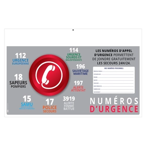 Calendrier bancaire publicitaire 14 mois graphisme néo-rétro personnalisable