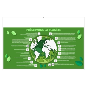 Calendrier bancaire publicitaire 14 mois graphisme néo-rétro personnalisable