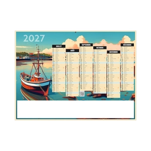 Calendrier bancaire publicitaire illustré 7 mois par face personnalisable