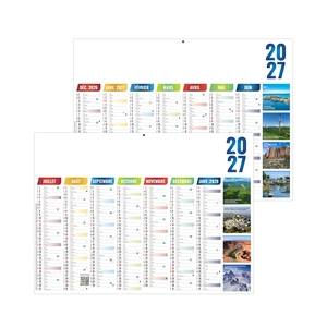 Calendrier bancaire publicitaire illustré de photos personnalisable