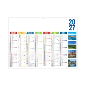 Calendrier bancaire publicitaire illustré de photos personnalisable personnalisable