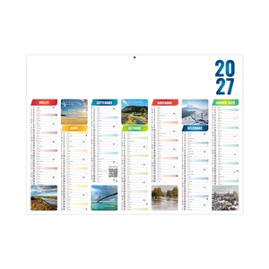 Calendrier bancaire publicitaire illustré sur la France personnalisable