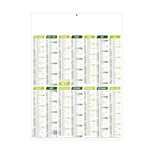 Calendrier bancaire publicitaire Marianne 14 mois avec 9 versos au choix personnalisable