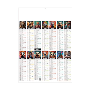Calendrier bancaire publicitaire Marianne Pop de 14 mois avec 9 versos au choix