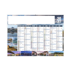 Calendrier bancaire publicitaire paysage de France personnalisable