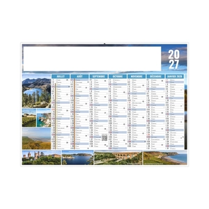 Calendrier bancaire publicitaire paysage de France personnalisable