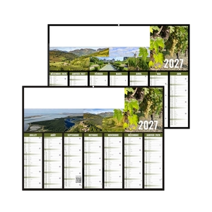 Calendrier bancaire publicitaire proposé sur le thème du vin personnalisable