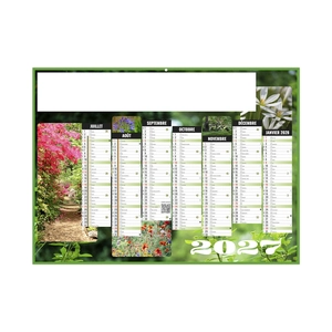 Calendrier bancaire publicitaire spécial jardin personnalisable