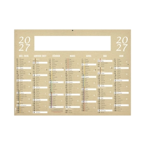 Calendrier bancaire publicitaire standard 7 mois par face personnalisable