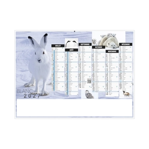 Calendrier bancaire publicitaire thème animal polaire personnalisable