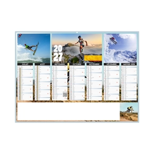 Calendrier bancaire publicitaire thème sport extrême - personnalisable à vos visuels personnalisable
