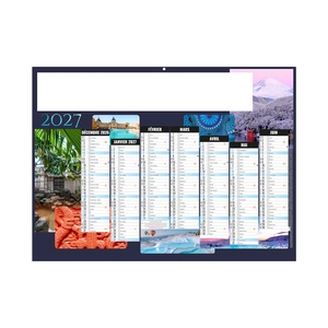 Calendrier bancaire publicitaire thermal et nature personnalisable