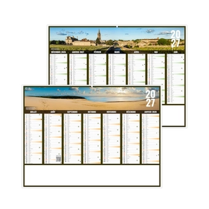Calendrier bancaire publicitaire vues panoramiques Nouvelle Aquitaine