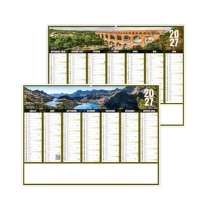 Calendrier bancaire publicitaire vues panoramiques Occitanie