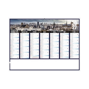 Calendrier bancaire publicitaire vues panoramiques Paris personnalisable