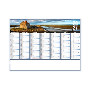 Calendrier bancaire publicitaire vues panoramiques Pays de la Loire personnalisable
