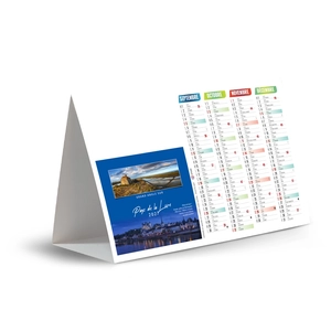 Calendrier chevalet publicitaire de comptoir tryptique Paysages de France