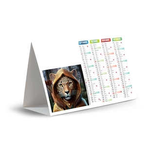 Calendrier chevalet publicitaire de comptoir tryptique Pop'art