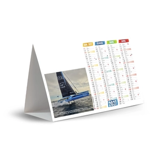 Calendrier chevalet publicitaire de comptoir tryptique Route du rhum personnalisable