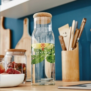 Carafe en verre 1L avec bouchon en liège personnalisable