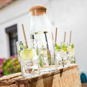 Carafe en verre 1L avec bouchon en liège personnalisable