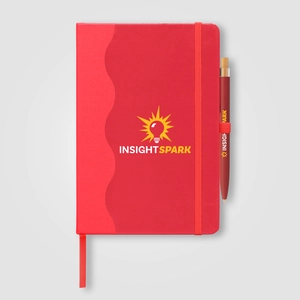 Carnet à motif vagues et stylo - A5 personnalisable