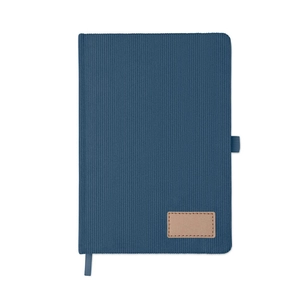 Carnet A5 avec couverture rigide en velours côtelé de polyester RPET  personnalisable