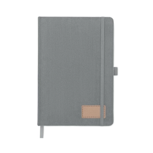 Carnet A5 avec couverture rigide en velours côtelé de polyester RPET  personnalisable