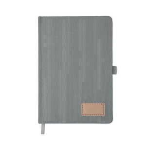 Carnet A5 avec couverture rigide en velours côtelé de polyester RPET  personnalisable