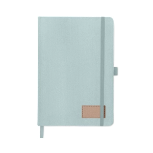 Carnet A5 avec couverture rigide en velours côtelé de polyester RPET  personnalisable