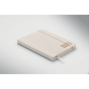 Carnet A5 avec couverture rigide en velours côtelé de polyester RPET  personnalisable