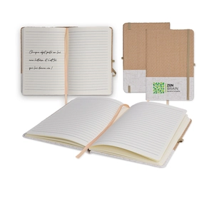 Carnet A5 couverture coton et fibres de bambou personnalisable