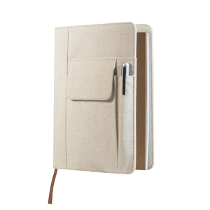 Carnet de notes à spirales A5 avec housse en jute et coton personnalisable