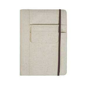 Carnet de notes à spirales A5 avec housse en jute et coton personnalisable