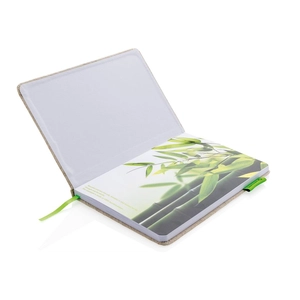 Carnet de notes A5 avec couverture en juco - papier bambou personnalisable