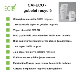 Carnet de notes A5 en gobelet recyclé - Carnet biodégradable ou recyclable personnalisable