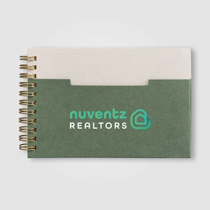 Carnet papier FSC, couverture à spirales, pages horizontales - A6 personnalisable