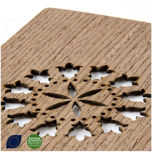 Carte en bois de Merisier 100 x 150 mm - format A6 personnalisable