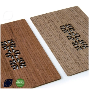 Carte en bois personnalisable 9 x 14 cm - bois merisier personnalisable