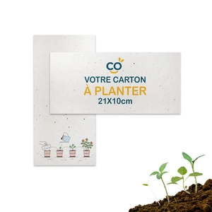 Carte en papier de graines 210x99mm - 250gr personnalisable