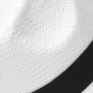 Chapeau de paille BORSALINO blanc avec bandeau personnalisable