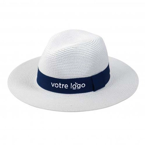 Chapeau de paille FEDORA ajustable avec lien de serrage personnalisable