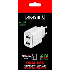 Chargeur secteur avec 2 port USB - charge rapide personnalisable