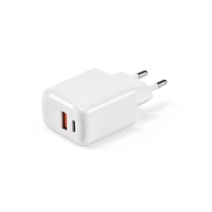 Chargeur secteur avec sortie USB type C et USB Type A - puissance 20W charge rapide personnalisable