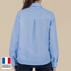 Chemise à rayures Femme 100% coton - Made in Europe et assemblé France personnalisable